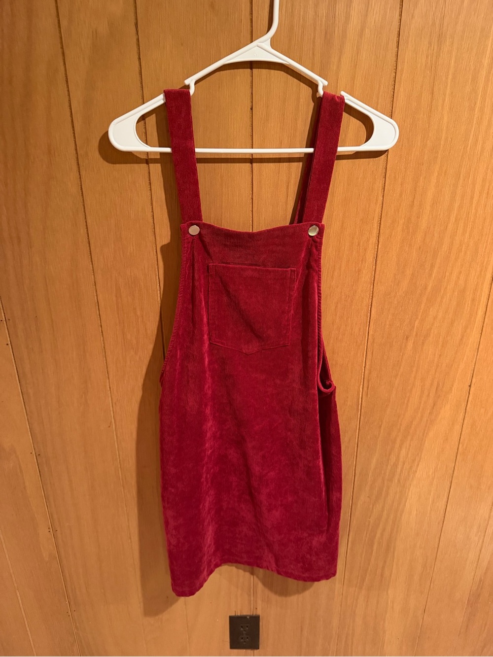 Red Corduroy Pinafore Dress